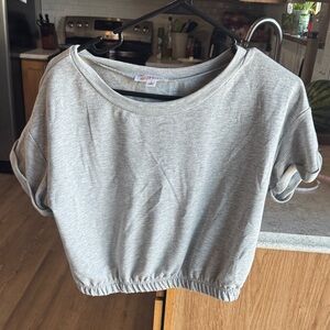 Casual Gray Crop Top for Women